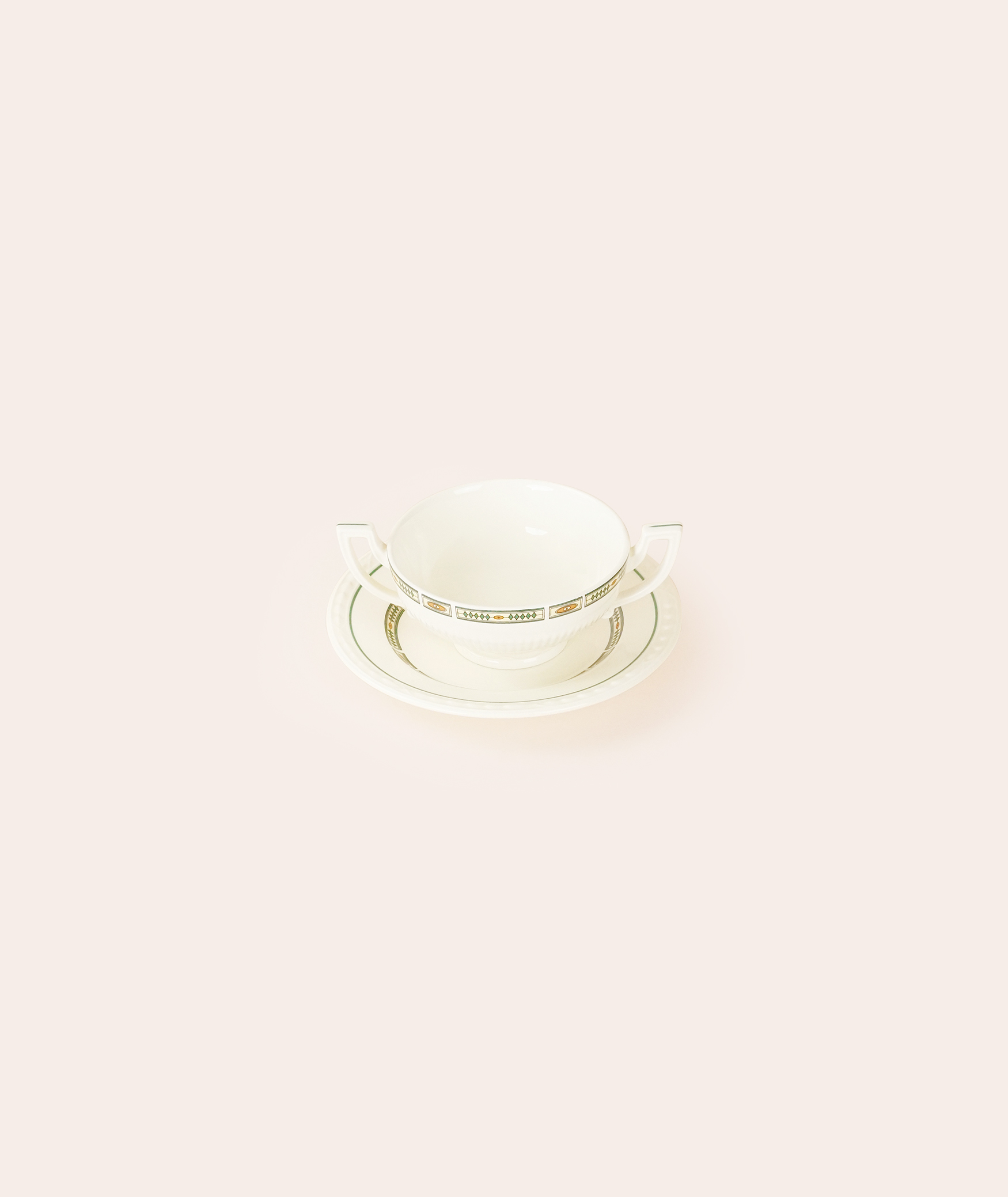 ソーサー/プレート/カップ/Royal Creamware/Recamier/England